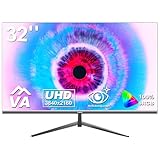 Gawfolk PC Monitor 32 Zoll UHD 4K 60Hz, Ultraklar (3840×2160p) Computer Bildschirm mit FreeSync, HDMI, DisplayPort, 178° Betrachtungswinkel, Unterstützt VESA100*100mm