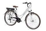 F.lli Schiano E-Ride, E Bike Trekking 28 Zoll, 36V 14.5Ah Abnehmbarer Akku, Motor 250W 40Nm, Trekking EBike für Herren/Damen, Weiß