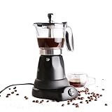 Besmall Espressomaschine Elektrische Kaffeemaschine Moka Maker Krug elektrischer Boden 360° drehbar Automatische Abschaltung Espressokanne Espresso Italienischen Kaffee