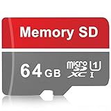 Woetale Micro SD Karte 64GB High Speed Speicherkarte Micro SD Card Wasserdicht Memory Card 64GB Micro SD Speicherkarten Videoaufnahmen SD Karte Für Smartphone, Dashcam, Kameras