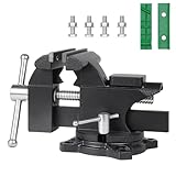 Schraubstock，110 mm Werkbankschraubstock, Tischschraubstock drehbar 270°, Hochleistungs-Schraubstock mit multifunktionalen weichen Backen