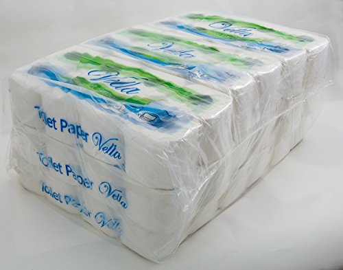 Vella 72 Rollen Kleinrollen Toilettenpapier 3-lagig weiss aus Zellstoff Frischfasern 250 Blatt je Rolle im 9 x 8 Super Sparpack