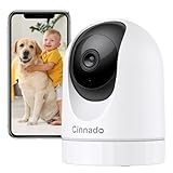 Cinnado Überwachungskamera Innen - 2K Babyphone mit Kamera, 360 Grad WLAN Indoor Hundekamera mit APP, Automatische Verfolgung, Zwei-Wege-Audio, Bewegungserkennung, Nachtsicht, kompatibel mit Alexa