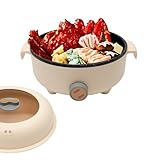 1.5l Elektrische Hot Pot Mit Dampfgarer,Dampfgarer,Antihaft Mini Elektropfanne,Zum Kochen,FüR Braten/Ramen/Fondue/Suppe,FüR Wohnheim/Camping/Haus (khaki)