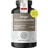 NATURE LOVE® Sango Meereskoralle - 180 Kapseln - Natürliche Quelle für Calcium (20%) und Magnesium (10%) im körpereigenen Verhältnis von 2:1 - laborgeprüft und in Deutschland produziert.