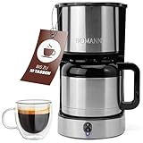 Bomann® Kaffeemaschine mit Thermoskanne für 8–10 Tassen Kaffee (ca. 1,2L) | Filterkaffeemaschine Edelstahl | doppelwandige Thermoskanne | kein Temperaturverlust | Kaffeemaschine 800W | KA 6066 CB