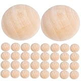 Uonlytech 200 Stück Für Natürlich Ball Ornament Handwerk Malerei Unvollendet Buchsbaum Zedernkugeln Runden Halbe Perlen Halbkugel Mini-halbkugelbälle Hemisphäre Hälfte Holz