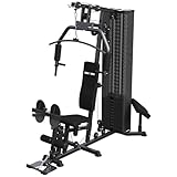 GORILLA SPORTS® Kraftstation - Verstellbar, 218 x 204 x 106 cm, mit Latzug, Butterfly, Beincurler, bis 150 kg - Fitnessstation, Fitnessgeräte für Zuhause, Multistation Fitness, Home Gym