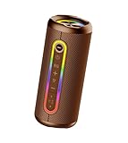 Bluetooth Lautsprecher mit Licht, Bluetooth 5.4 Musikbox, 30W Dual Lautsprecher, Dualen Bass-Treibern, 30 Std Akku, IPX7 wasserdicht, TWS Paarung, AUX, TF Karte, Geeignet Outdoor/Party/Reisen, Orange