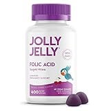 Prenatal Folic Acid 400mcg Gummies - Sugar Free - Non-GMO, Gluten Free, Halal, Cherry Flavour - 60 Gummies. 1 Pack