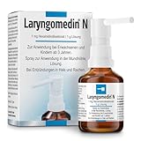 Laryngomedin N Halsspray wirksam gegen Bakterien & Pilze | lindert Hals- & Rachenentzündungen | Antiseptikum mit Wirkstoff Hexamidim | geeignet für Kinder ab 3 Jahren | 45g