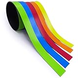 5x Magnet-Streifen farbig sortiert I ca. 1 cm x 1 m Magnetband zum markieren einteilen auf Whiteboards Lager-Regale Kalender I Magnet-Etiketten I mag210