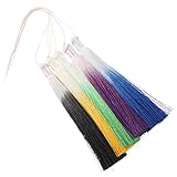 Angoily 5 Stück Verlaufs spitzen bookmarks dekoration schlafzimmer armband übelkeit geschenksackerl fächer Anhänger zum Aufhängen an der Haustür Quaste im chinesischen Stil Polyester