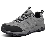 SHULOOK Herren Wanderschuhe Wasserdicht Leichte rutschfest Trekkingschuhe Outdoorschuhe Grau Gr 46EU
