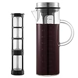 SILBERTHAL Kaffeebereiter Glas 1.3l - Cold Brew Coffee Maker mit Filter für kaltgebrühten Kaffee oder Eistee