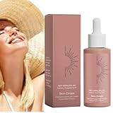 Natural Sunless Tanning Drops, 60ml Body Bronzing Drops, Se-lf Tanning Se-rum, Moisturizing Formula, Long Lasting Tanner Effect, Perfect For Beach Party