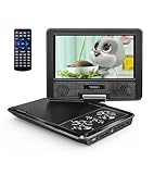 YOTON 9,5' Tragbarer DVD Player Auto Für Kinder Mit 7,5' HD-Schwenkbaren Bildschirm, Stereo-Lautsprecher, Unterstützt 6 Stunden Eingebauter Akku, Sync TV/USB/SD-Karte [Blu-ray Nicht Unterstützt]