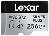 Lexar Silver Plus Micro SD Karte 256GB, Bis zu 205 MB/s Lesegeschwindigkeit, 150MB/s Schreibgeschwindigkeit, Speicherkarte Micro SD mit SD Adapter, UHS-I, A2, U3, V30, Klasse 10, 4K UHD microSDXC