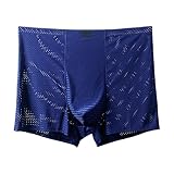 JUZILO Herren Plus Größe EIS Seide Boxershorts Ultra Dünn Sexy Bequem Schlank Fest Farbe Bund Sport Unterwäsche