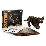 Funwetrike 3D DIY hölzerne Puzzle, 236PCS Hölzerne Katze Modell Kits für Erwachsene zu Bauen, Kreative Ornament für Urlaub Familie Geburtstag Geschenk (Schwarz)