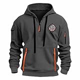 DxanDn Herren Hoodie Y2k Basic Jogging Sport Hoodie Kordelzug Mit Taschen Slim Fit Reißverschluss Gym Pullover Oversize Winter Herren Sweatshirt 1/4 Zip Kapuzenpullover Outdoor Modische Kapuzenjacke