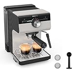 Krups Authentic Espresso-Siebträgermaschine, 15 bar, intuitive Bedienung, raffiniertes Design, integrierte Dampfdüse, 2 L-Wassertank, inkl. Zubehör, Grey/Creme, XP381B10