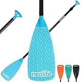 XUXIAKE SUP Paddel mit Aluminium Schaft und Nylon Klinge, Schwimmende Paddelboard-Ruder, verstellbar 170-210 cm, Blau
