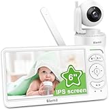Blemil Babyphone mit Kamera und Audio, 6'' IPS Bildschirm Babykamera Monitor Kein WiFi, 30-Hrs Batterie, ECO, Nachtsicht, 2-Wege Gespräch, Reise Video Babyphone Portable