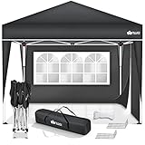 tillvex Pavillon 3x3m wasserdicht | Pop-Up Faltpavillon höhenverstellbar | Gartenzelt UV Schutz 50+ | Partyzelt mit Tasche für Garten (Anthrazit)