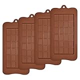 homEdge Back-Apart Schokoladenformen, Set mit 4 Packungen, lebensmittelechtes Antihaft-Silikon, Protein- und Energieriegel-Formen