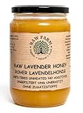 900 g Reiner, Roher Lavendel Honig 100% Natürlichen – Ungefiltert, Ungeheizt, Nicht Pasteurisiert, direkt aus dem Bienenstock, Europäisches Produkt