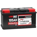 LANGZEIT Autobatterie 105AH 12V 900A/EN Starterbatterie +30% mehr Leistung ersetzt Batterie 88Ah 90Ah 92Ah 95Ah 100Ah