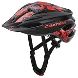 Cratoni Unisex – Erwachsene Pacer Fahrradhelm, Schwarz/Rot Matt, XS- S (50-55 cm)