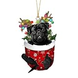 Ubxvamm Acryl Hund Weihnachtsbaum Ornament Auffällige Acryl hängende Dekoration für Weihnachtsbaum und Home Festival