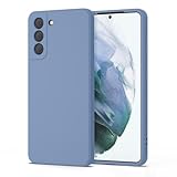 Wanme Hülle für Samsung Galaxy S21 Handyhülle, Hochwertige Silikon Schutzhülle, Kratzfest Stoßfest Fallschutz, Passgenau Dünn Matt Case für Samsung Galaxy S21 5G 6,2 Zoll, Blau Grau