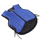 Fafeims Reiterweste, Sicherheitsreitensweste mit Anti -Kompressionsschaum -Blue Nylon -Schutzausrüstung für Reitstil (CL)