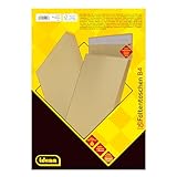 Idena 11093 - Versandtaschen DIN B4, 10 Stück haftklebend, Faltentaschen mit 4 cm Bodenfalte, Umschläge ohne Fenster, aus 140 g/m² FSC-Recycled Papier in Braun