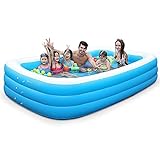 VejiA Aufblasbarer Pool, Familienplanschbecken, aufblasbarer Gartenpool im Freien, großer Pool für Erwachsene/Kinder (Größe: 190 x 140 x 60 cm) ()