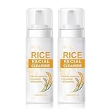 Rice Facial Cleanser Mousse, Reis Reinigungsschaum, Rice Gesichtsreinigung Gesicht Tiefenreinigung Porenreiniger, Rice Cleansing Foam, Reis Reinigungsschaum Milde Reinigung FüR Problemhaut (2)