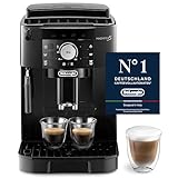 De'Longhi Magnifica S ECAM11.112.B, Kaffeevollautomat mit Milchaufschäumdüse für Cappuccino, mit Espresso Direktwahltasten und Drehregler, 2-Tassen-Funktion, Schwarz