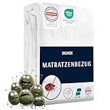 Dreamzie Matratzenbezug 160x200x25 cm gegen Milben und Bettwanzen - Milbenbezug Matratzen Komplett mit Reißverschluss - Matratzenschoner 160x200cm für Allergiker - Wasserdicht, Bi-Ome und Öko-Tex