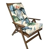 DONGSHUAI Gartenstuhlkissen, Gartenstuhlkissen Mit Hoher Rückenlehne, Wasserabweisend, Kissen Für Terrassen-Sonnenliegen Und Liegestühle, Dickes Sitzpolster Für Gartenstühle Und Bequemes, 110 X 50 cm