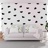Cartoon-Herzen 3D Tapete für Schlafzimmer, Wohnzimmer, Lounge, TV-Hintergrund, Flur, Schwarz Fototapete Kinderzimmer, Wohnzimmer Mural Wand Dekora 300 x 210 cm