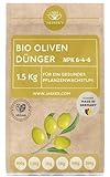 Bio Olivenbaum Dünger 1.5 Kg Langzeitdünger - 100% organischer Dünger für Olivenbaum - Mediterraner Dünger für Olivenbaum im Garten & Kübel - Olivenbaumdünger - Oliven Dünger