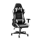 Panana Racing Stuhl Gaming Stuhl Bürostuhl Ergonomischer PC-Stuhl Computerstuhl Schreibtischstuhl (White)