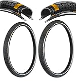 BISOMO 2X Fahrradreifen Continental Ride Tour 1.60 x 28 Zoll, Extra Pannenschutz, Drahtreifen, Reflexstreifen, schwarz, 42-622, E-Bike bis 25km/h
