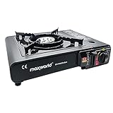 maxworld® Campingkocher | All-in-One Gasherd | Tragekoffer für einfachen Transport ideal für Camping & Picknick (Gaskocher) ohne Gaskartuschen