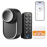 SwitchBot WLAN Smart Lock Ultra mit Fingerabdruck-Entsperrung, Elektronisches Türschloss mit Aufladbarem Akku, Türöffner per Fingerprint, Passcode, Smartphone, Alexa, Google, unterstützt Matter