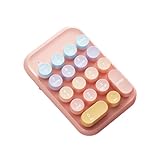 TISHLED Typewriter Style Number Keypad Wireless 2.4G/Bluetooth/USB-C Wired Rechargeable Numeric Pad Linear Membrane Switch 18Key NKRO Retro Round Keycaps Portable for Multi-Device, Sweet Pink