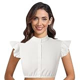 FGUUTYM Damen Weiß Schwarz Dirndlbluse V-Ausschnitt Elegante Kurzarm Dirndlblusen für Damen Trachtenblusen Mittelalterliche Gürtel Für Männer (White, XXL)